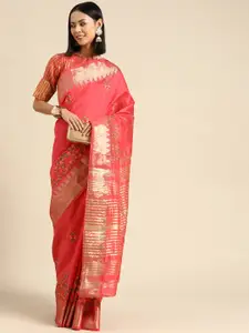 SERONA FABRICS Floral Embroidered Silk Cotton Mysore Silk Saree