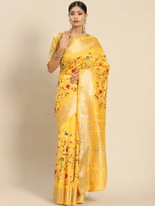 SERONA FABRICS Floral Embroidered Silk Cotton Mysore Silk Saree