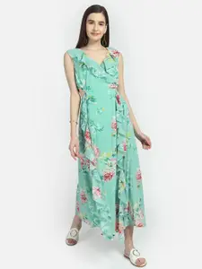 Yaadleen Floral Printed Maxi Fit & Flare Dress