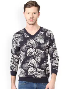 Allen Solly Sport Men Navy Blue Printed Pullover