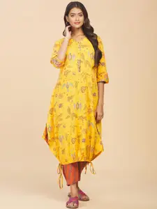 Fabindia Floral Tiered Pure Cotton Kurta