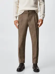 MANGO MAN Checked Pleated RegularTrousers