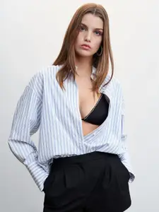 CAMILLE X MANGO Women Striped Pure Cotton Casual Shirt