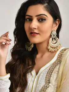 LAIDA Peach-Coloured Classic Chandbalis Earrings