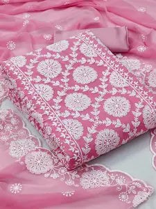 KALINI Embroidered Silk Georgette Unstitched Dress Material