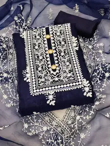 KALINI Embroidered Organza Unstitched Dress Material