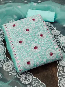 KALINI Embroidered Organza Unstitched Dress Material