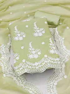 KALINI Embroidered Silk Georgette Unstitched Dress Material