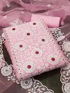 KALINI Embroidered Organza Unstitched Dress Material