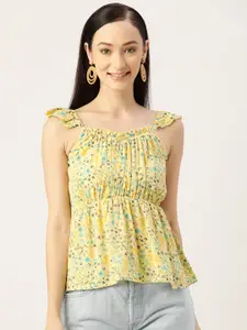 Slenor Floral Print Georgette Top