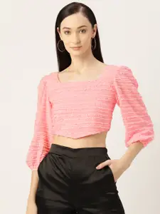 Slenor Georgette Boucle Crop Top