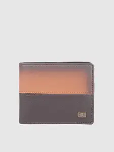 Baggit Men Colourblocked PU Two Fold Wallet With Textured Detail