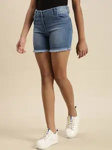 De Moza Girls Regular-Fit Denim Shorts