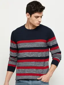 max Men Cotton Striped Pullover