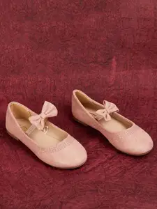 Fame Forever by Lifestyle Pink Embellished Ballerinas with Bows Flats