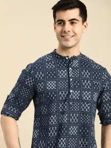 Anouk Men Floral Printed Floral Pure Cotton Short Kurta