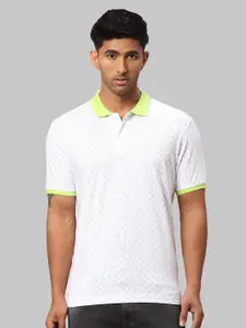 Park Avenue Men Printed Polo Collar Slim Fit Cotton T-shirt