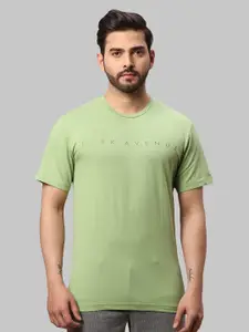 Park Avenue Men Brand Logo Printed Slim Fit Cotton T-shirt