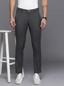 Louis Philippe Ath.Work Louis Philippe Ath Work Men Checked Tapered Fit Casual Trousers