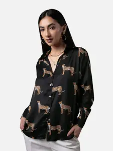 NEOFAA Women Animal Printed Casual Shirt