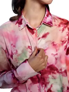 NEOFAA Women Tie & Dye Casual Shirt