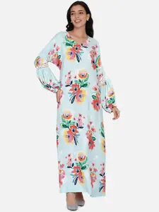 The Kaftan Company Floral A-Line Maxi Dress