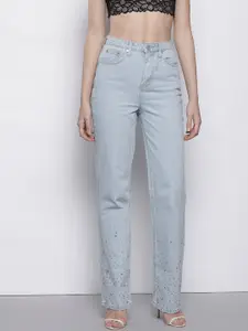 Boohoo Women Embellished Straight  Jeans