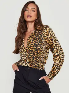Boohoo Women Leopard Print Casual Shirt