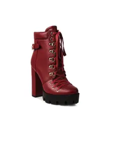London Rag Women Block Heeled Winter Boots