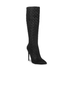 London Rag Women Quilted High-Heeled Calf Length Winter Boots