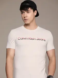Calvin Klein Jeans Men Pure Cotton Brand Logo Printed T-shirt