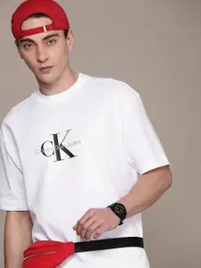 Calvin Klein Jeans Men Embroidered Brand Logo Pure Cotton T-shirt