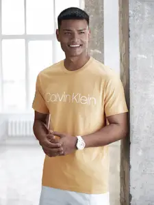Calvin Klein Jeans Men Brand Logo Printed Pure Cotton T-shirt