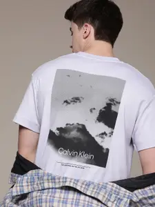 Calvin Klein Jeans Men Graphic Printed Drop-Shoulder Sleeves Organic Cotton T-shirt