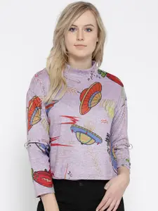 ONLY Women Purple Quirky Print Top
