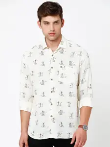 Linen Club Men Printed Sustainable Casual Shirt