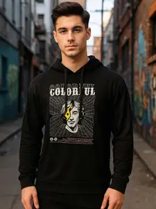 Maniac Men Printed Oversized Cotton Hooded T-shirt