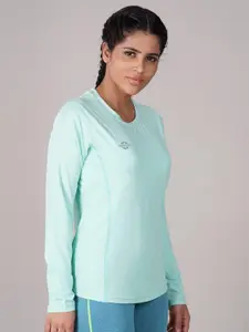 NIVIA Women Sea Green Compression T-shirt