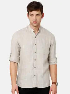 Linen Club Men Checked Sustainable Casual Shirt