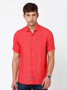 Linen Club Men Solid Sustainable Casual Shirt