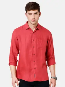 Linen Club Men Solid Sustainable Casual Shirt