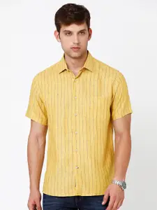 Linen Club Men Striped Sustainable Casual Shirt