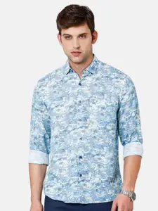 Linen Club Men Printed Linen Sustainable Casual Shirt