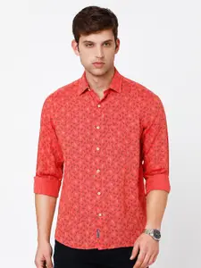Linen Club Men Floral Printed Pure Linen Sustainable Casual Shirt