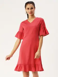 DressBerry V-Neck Crepe A-Line Dress
