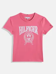 Tommy Hilfiger Girls Brand Logo Print T-shirt