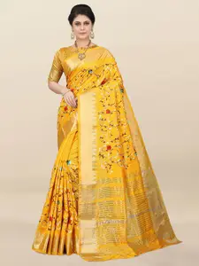 SERONA FABRICS Floral Embroidered Silk Cotton Mysore Silk Saree