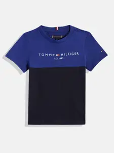 Tommy Hilfiger Boys Brand Logo Colourblocked Pure Cotton T-shirt
