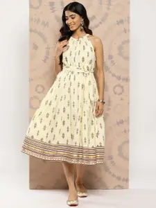 all about you Ethnic Motifs Print A-Line Midi Dress