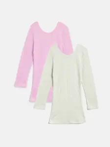 Kanvin Girls Pack Of 2 Ribbed Thermal Tops